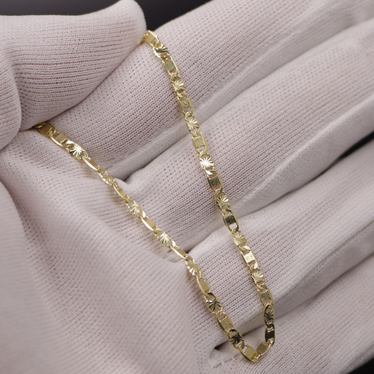 GENERICO - Pulsera Tejido Escalera Con Destellos Oro Laminado 18k