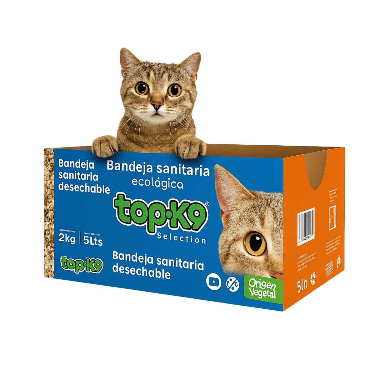 GENERICO - Arena Top-k9 Ecológica 100% Vegetal Bandeja Desechable 2kg