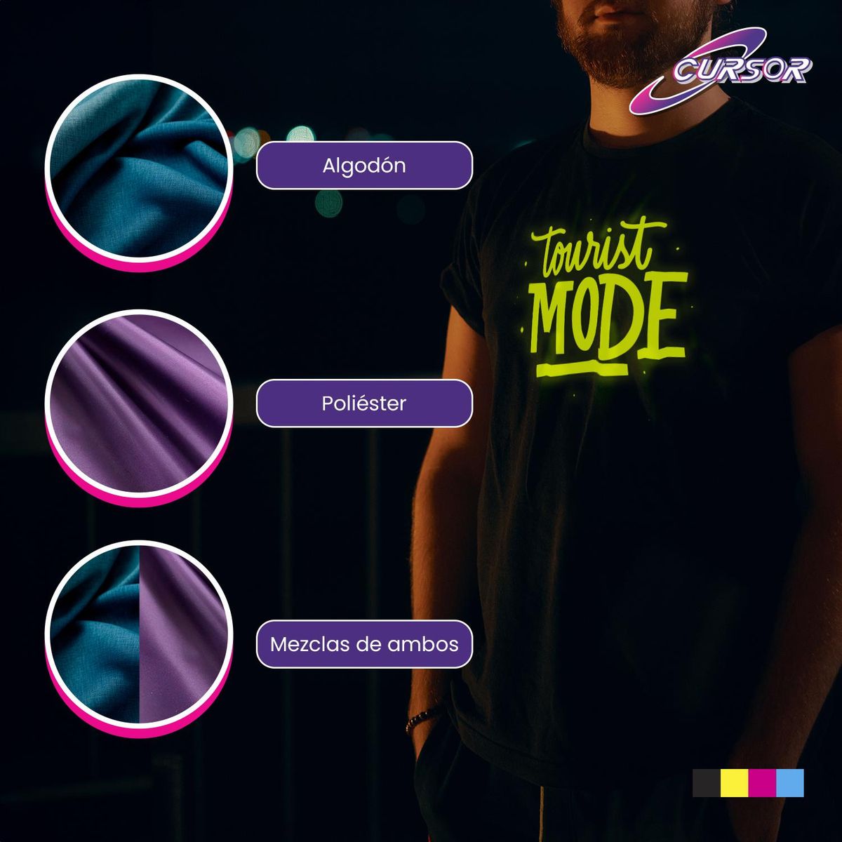 CURSOR - Vinilo Lumínico Colores 61cm X 1 Metro Cursor - Amarillo