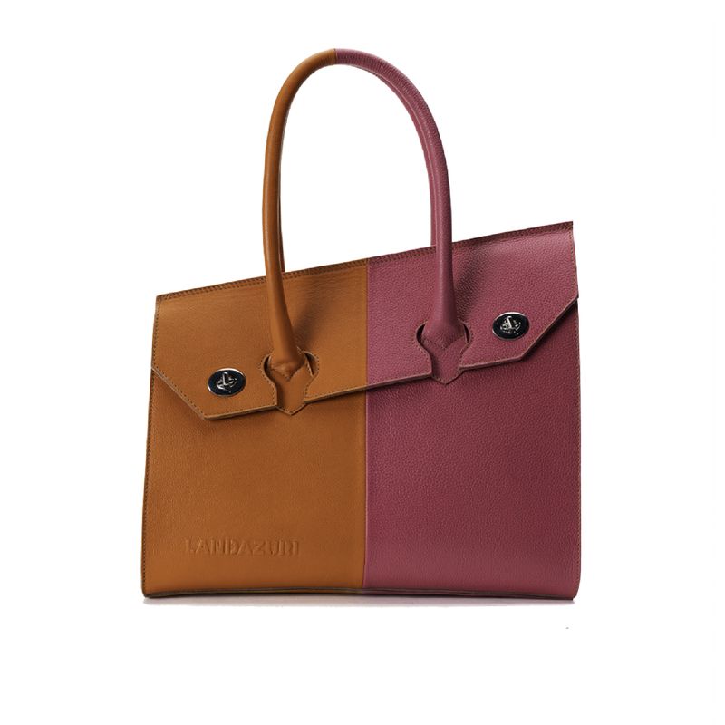 LANDAZURI - Cartera de Mano Bi Rosa Naranja Landazuri