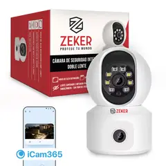 ZEKER - Camara De Seguridad Interior Doble 4MP 5G Wifi IP Pant Tilt