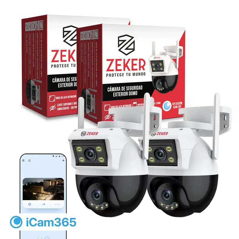 ZEKER - Camara de Seguridad Domo Zeker 4MP 5G Wifi Impermeable Exterior x2