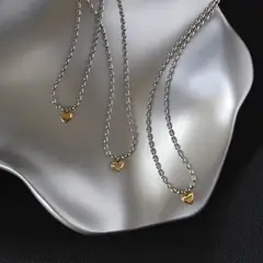 LUX JOYAS - Collar Baño Oro 18k Mostacilla Corazón