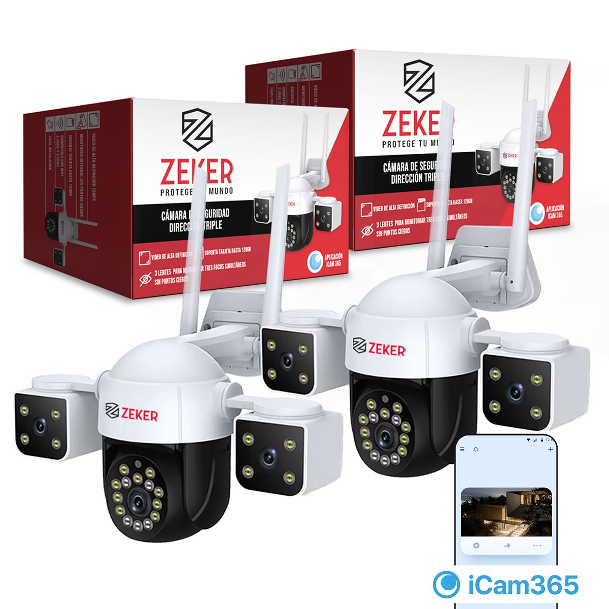 ZEKER - Camara De Seguridad Helicopter Zeker 6MP 5G Wifi IP66 Exterior x2