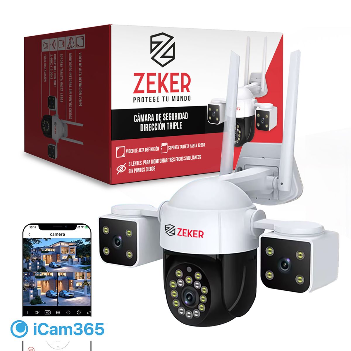 ZEKER - Camara De Seguridad Helicopter Zeker 6MP 5G Wifi IP66 Exterior
