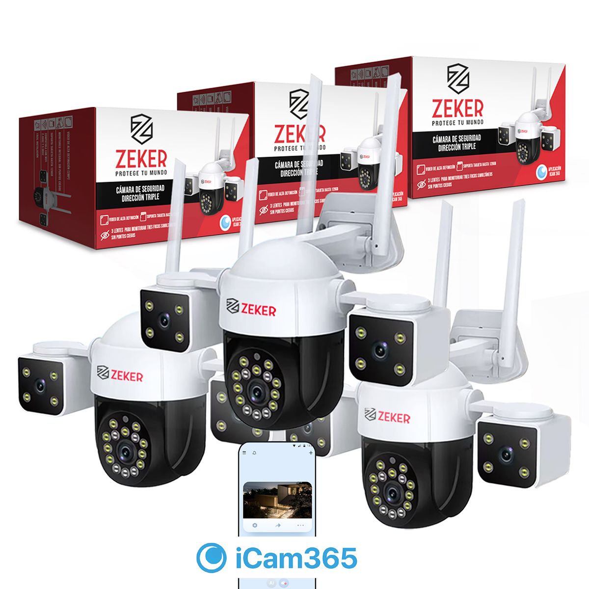 ZEKER - Camara De Seguridad Helicopter Zeker 6MP 5G Wifi IP66 Exterior x3.