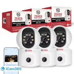 ZEKER - Camara De Seguridad Interior Doble 4MP 5G Wifi IP Pant Tilt x3