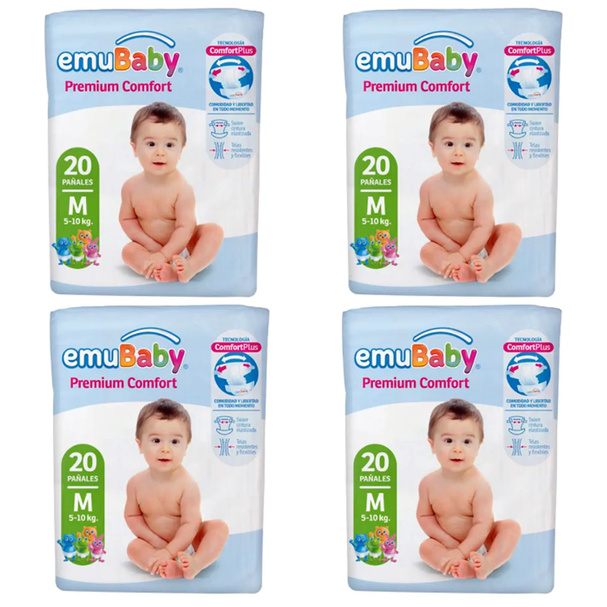 EMUBABY - Pañal Emubaby Comfort X4 M 20 (80 Pañales)