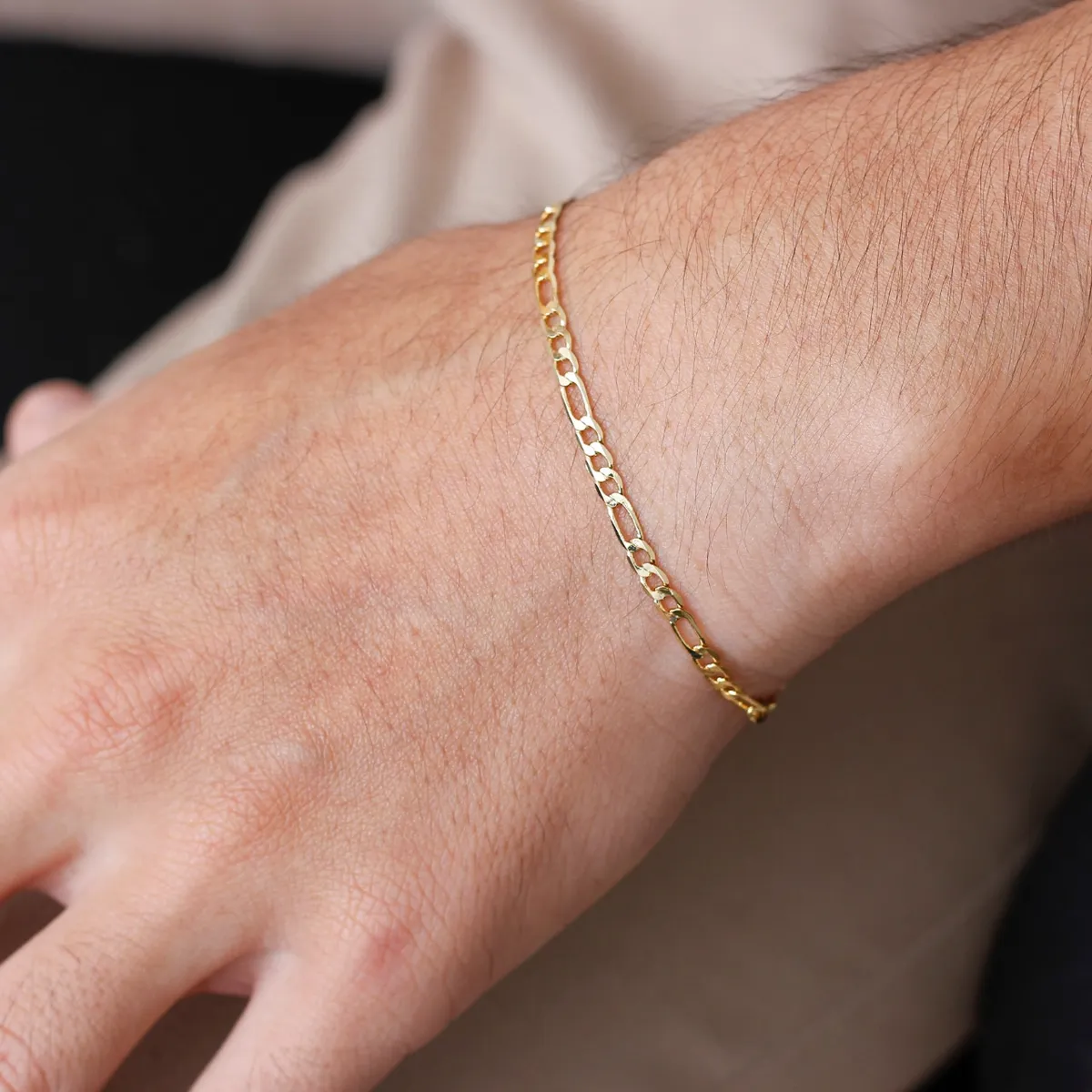 GENERICO - Pulsera tejido crtier semi delgada oro laminado 18k