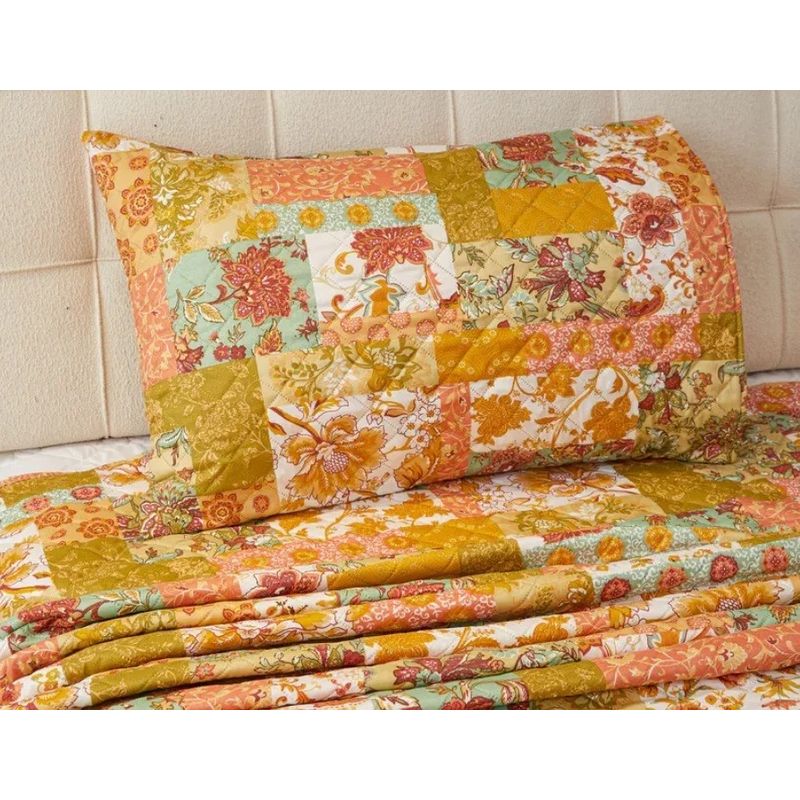 CHANTILLY - Cubrecama Quilt Sherpa Estampado King Amarillo