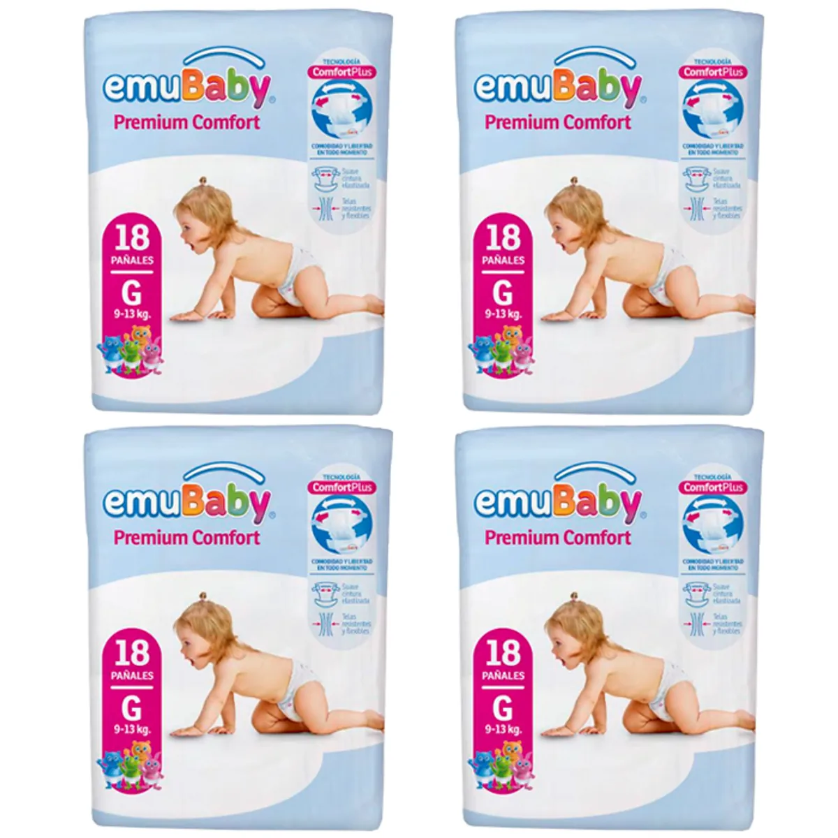 EMUBABY - Pañal Emubaby Comfort X4 G 18 (72 Pañales)