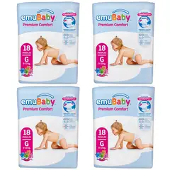 EMUBABY - Pañal Comfort X4 G 18 (72 Pañales)