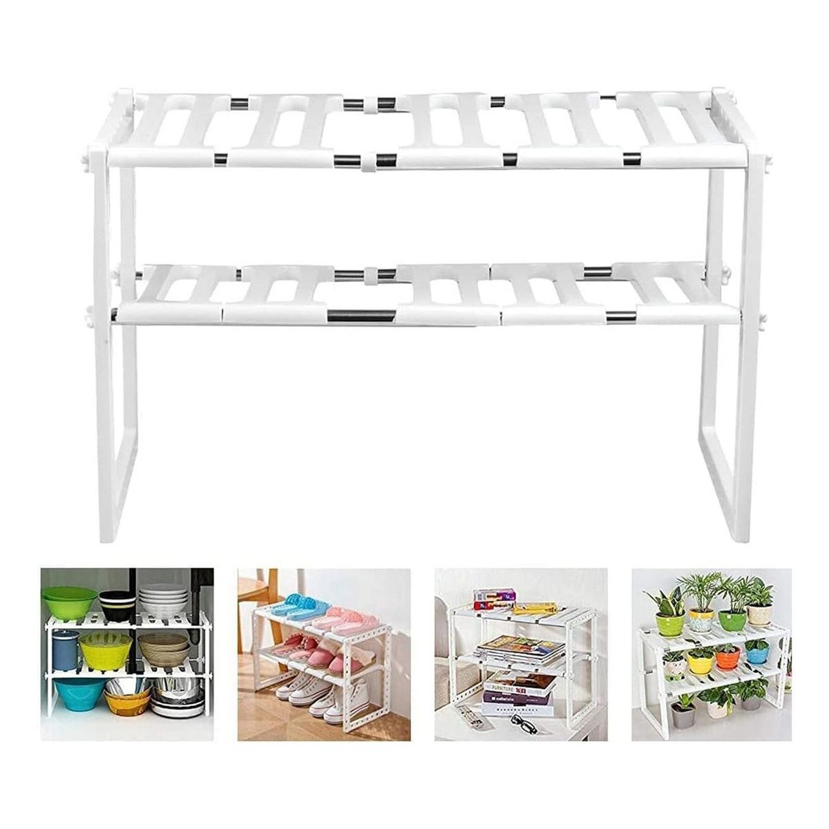 GENERICO - Organizador Estante Cocina Bajo Fregadero Ajustable Blanco