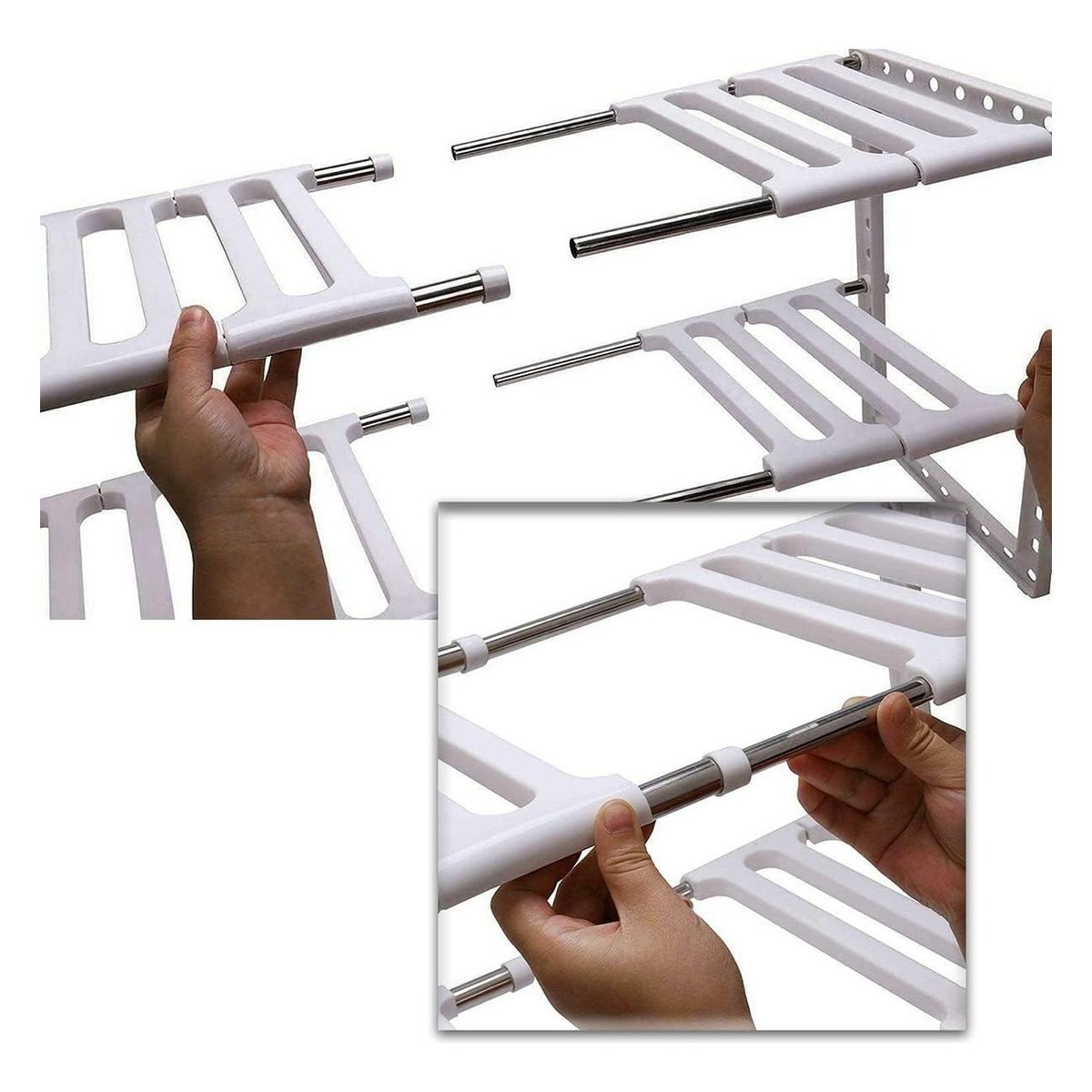 GENERICO - Organizador Estante Cocina Bajo Fregadero Ajustable Blanco