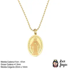 LUX JOYAS - Collar Baño Oro 18k Virgen Rayos Ovalado