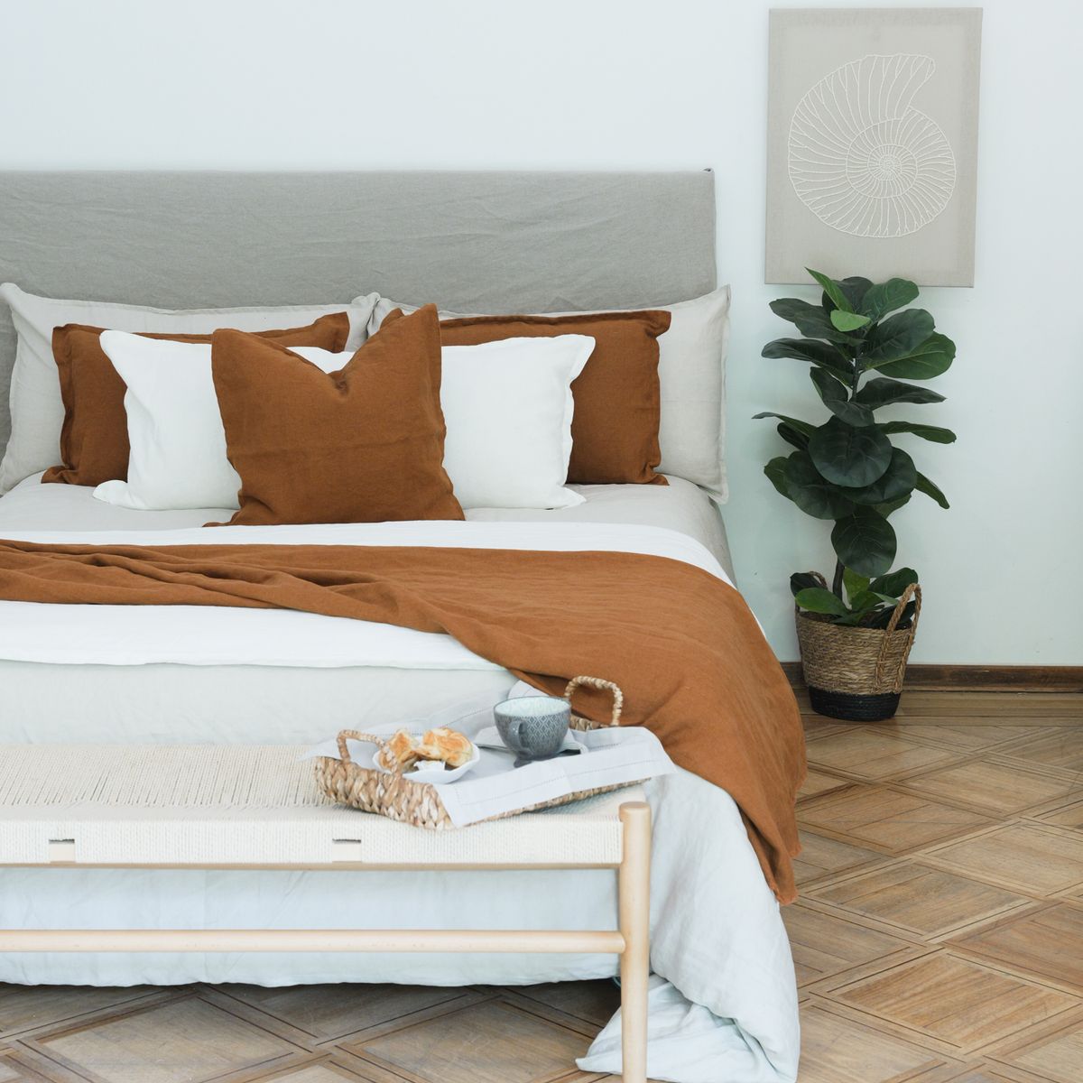 NATURALINO - Cojín Andes Lino Grueso Cobre - Naturalino