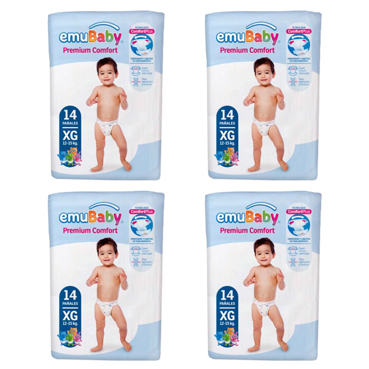 EMUBABY - Pañal Emubaby Comfort X4 XG 14 (56 Pañales)