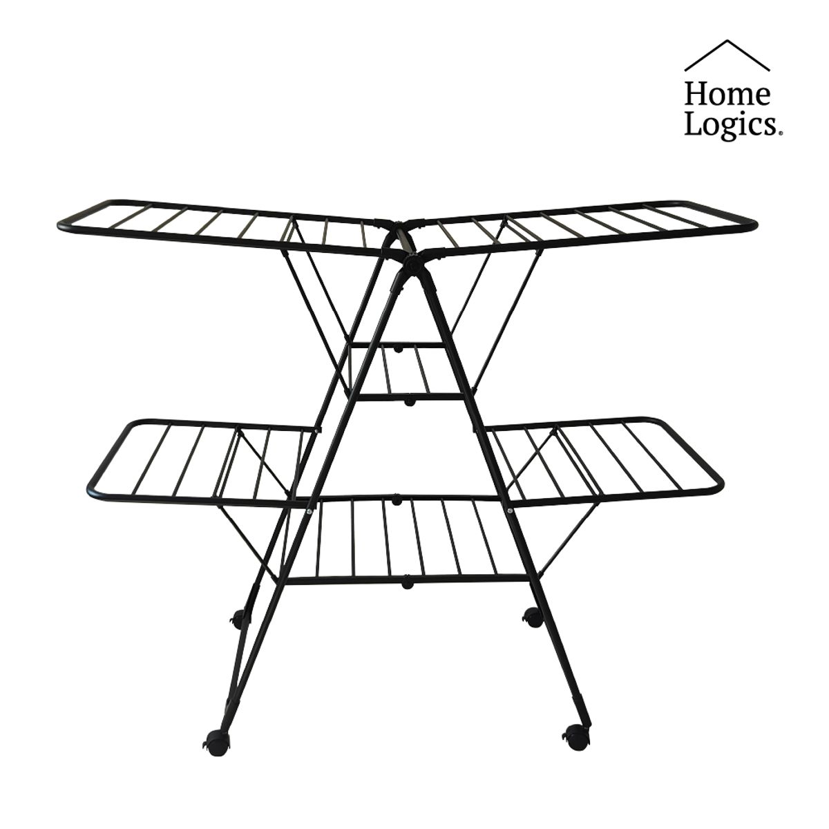 HOME LOGICS - Tendedero Colgador Secador Ropa Ruedas 3 Niveles Home Logics
