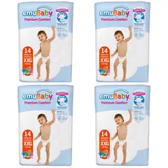 EMUBABY - Pañal Comfort X4 XXG 14 (56 Pañales)