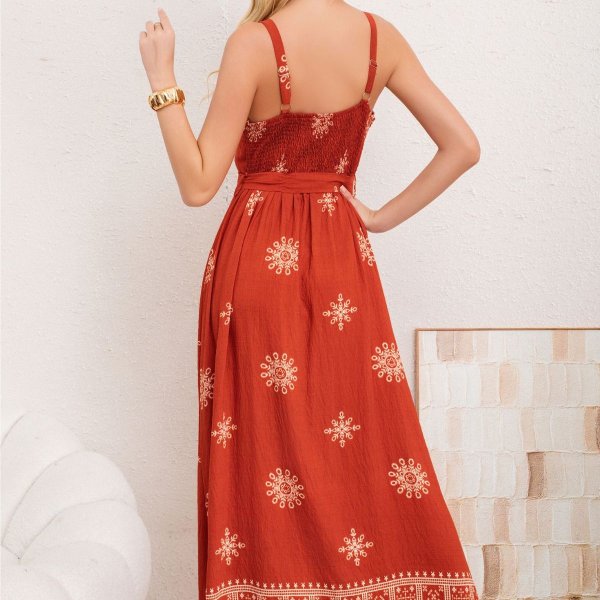 LOOK SHOP - Vestido Largo Primavera Mujer. Diseños Y Colores Con Lazo 3359