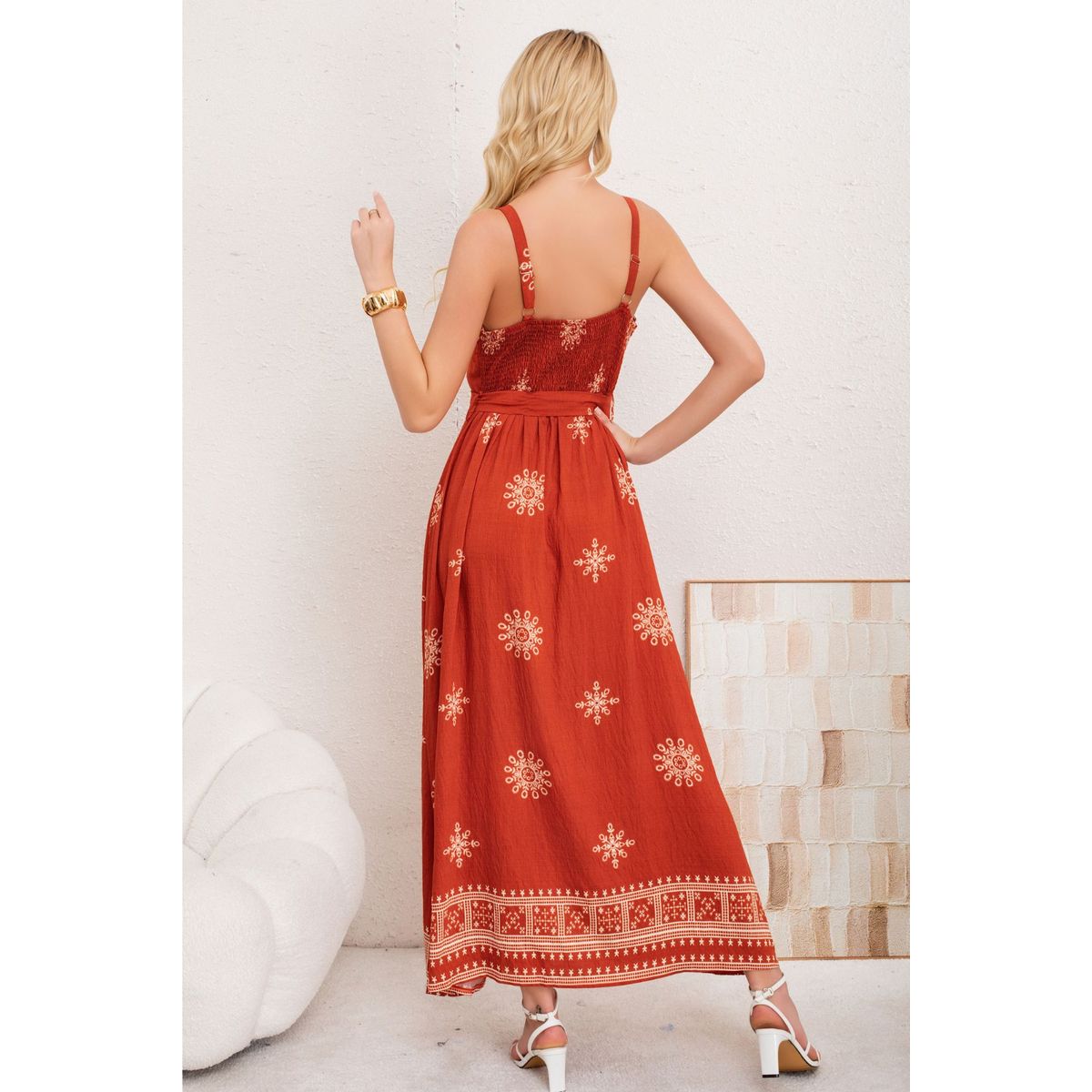 LOOK SHOP - Vestido Largo Primavera Mujer. Diseños Y Colores Con Lazo 3359