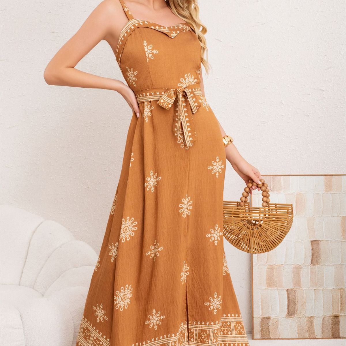 LOOK SHOP - Vestido Largo Primavera Mujer. Diseños Y Colores Con Lazo 3359