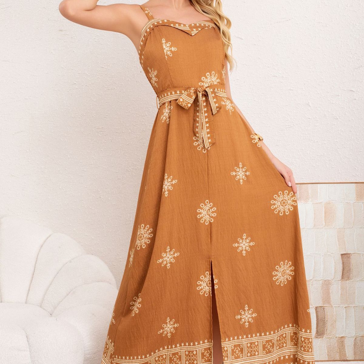 LOOK SHOP - Vestido Largo Primavera Mujer. Diseños Y Colores Con Lazo 3359