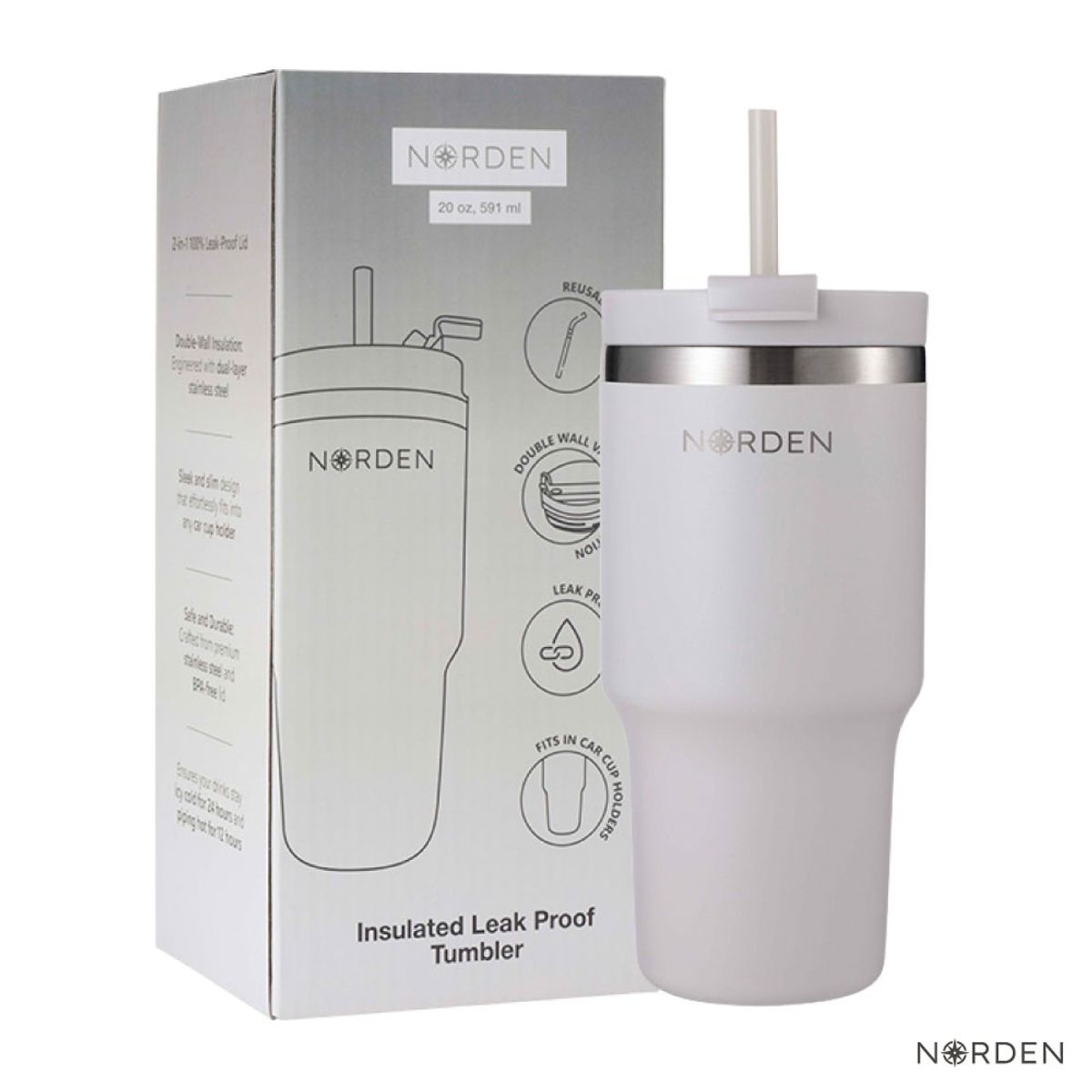 NORDEN - Vaso Térmico Termo Mug Acero Inoxidable Leak-Proof 591ml Kiosclub
