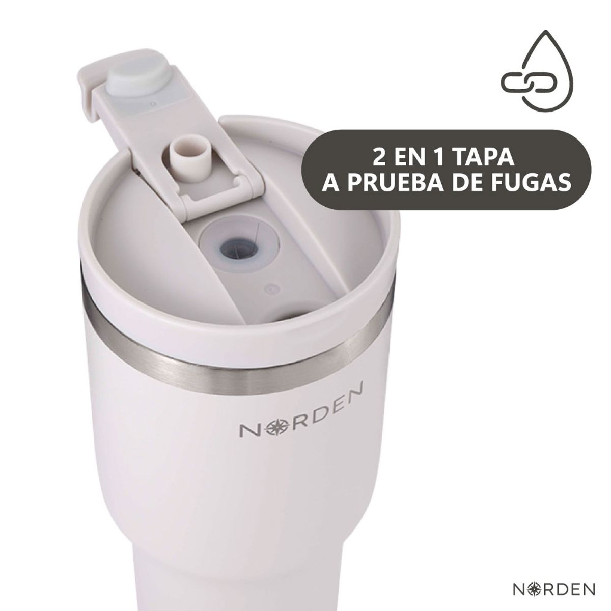 NORDEN - Vaso Térmico Termo Mug Acero Inoxidable Leak-Proof 591ml Kiosclub