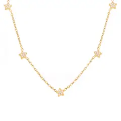 LUX JOYAS - Collar Baño Oro 18k Estrellas Brillitos