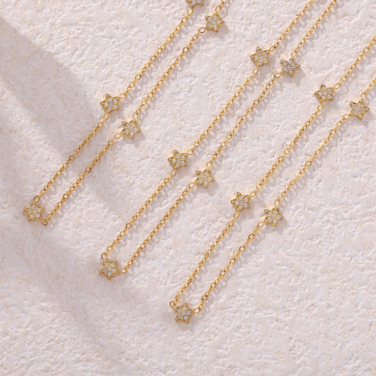 LUX JOYAS - Collar Baño Oro 18k Estrellas Brillitos