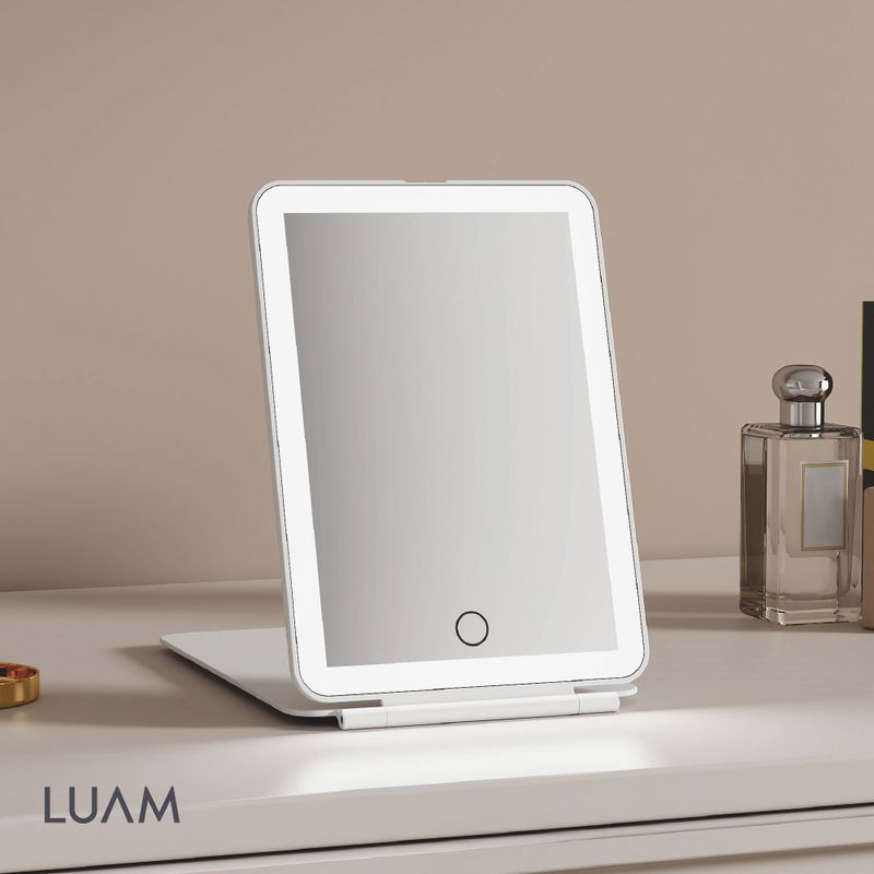 LUAM - Espejo Portátil Maquillaje Con Luz Led Aumento Profesional