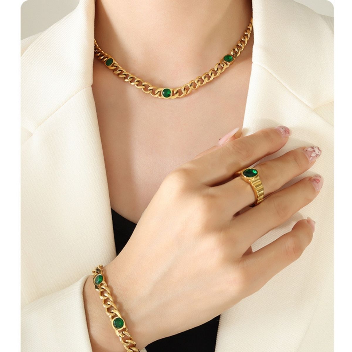 LUX JOYAS - Collar Baño Oro 18k Grumet Circones