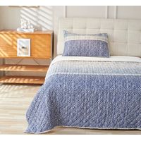 Cubrecama Quilt Sherpa Estampado King Azul