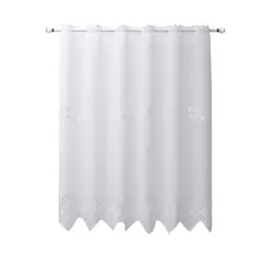 GENERICO - Cortina De Cocina Lino bordado Blanco 115x150 Cm