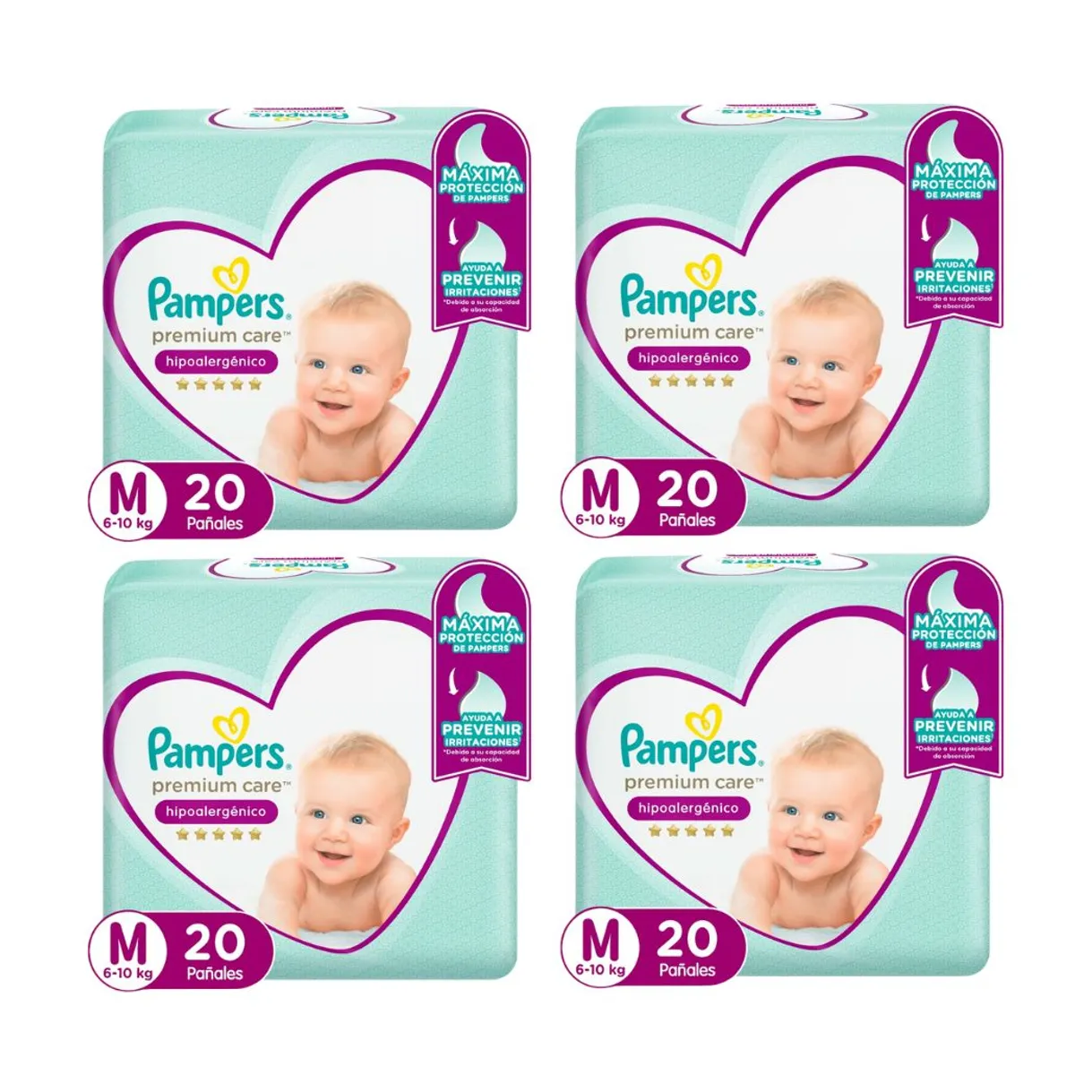 PAMPERS - Pañal Pampers Premium Care X4 M 20 (80 Pañales)