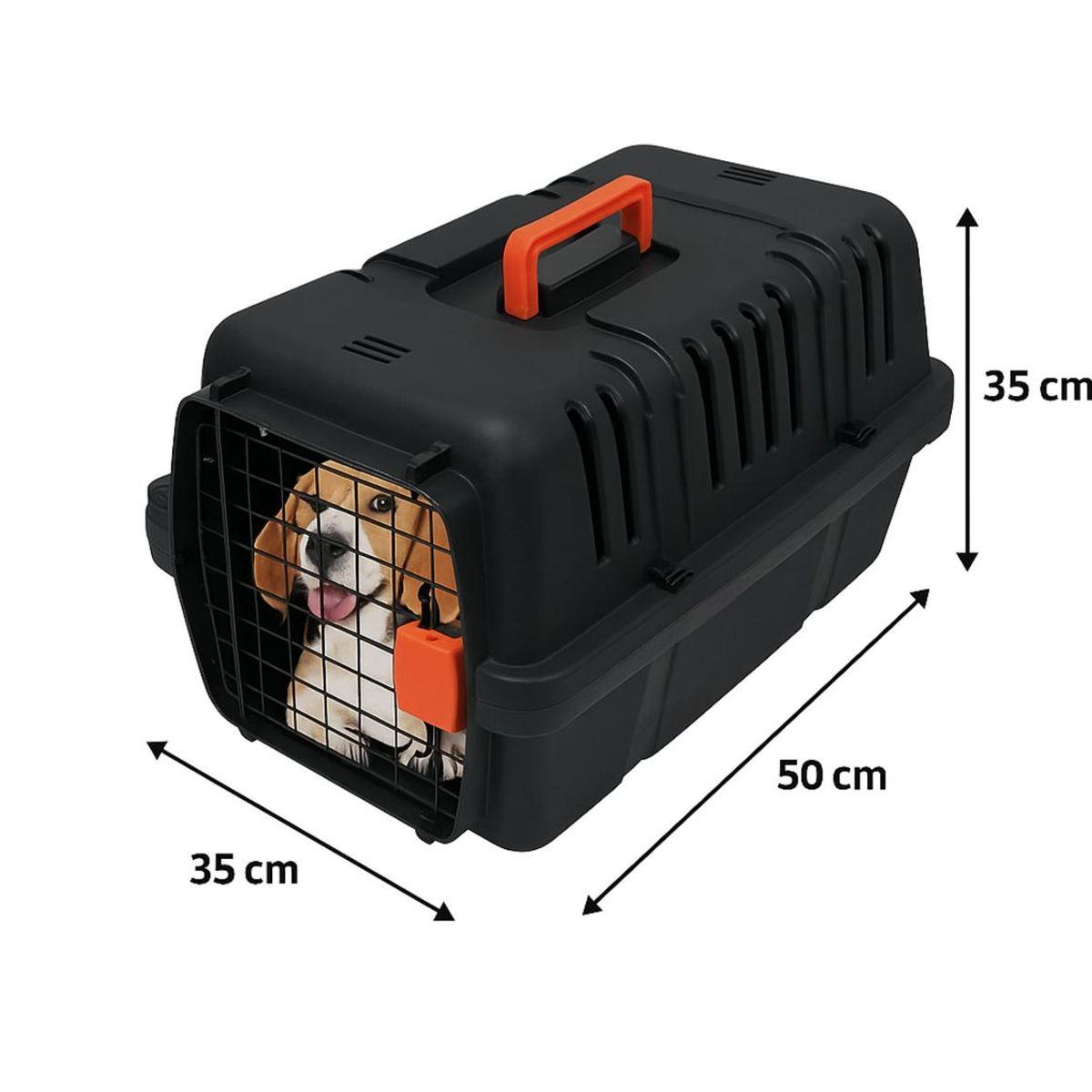 GENERICO - Transportadora Plástica Mascotas 50x35x35 cm