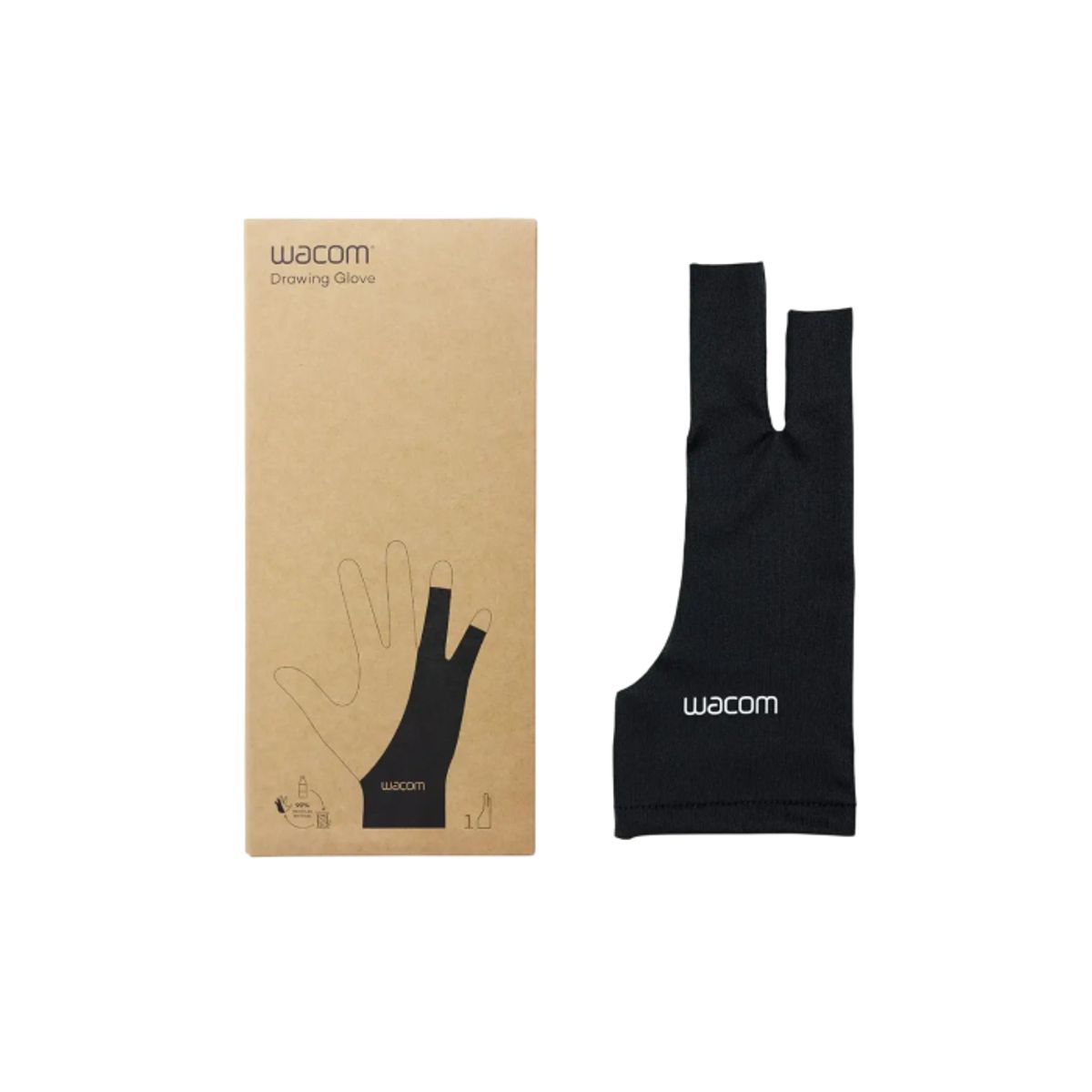 WACOM - Wacom Guante De Dibujo Para Diestros y Zurdos, Color Negro