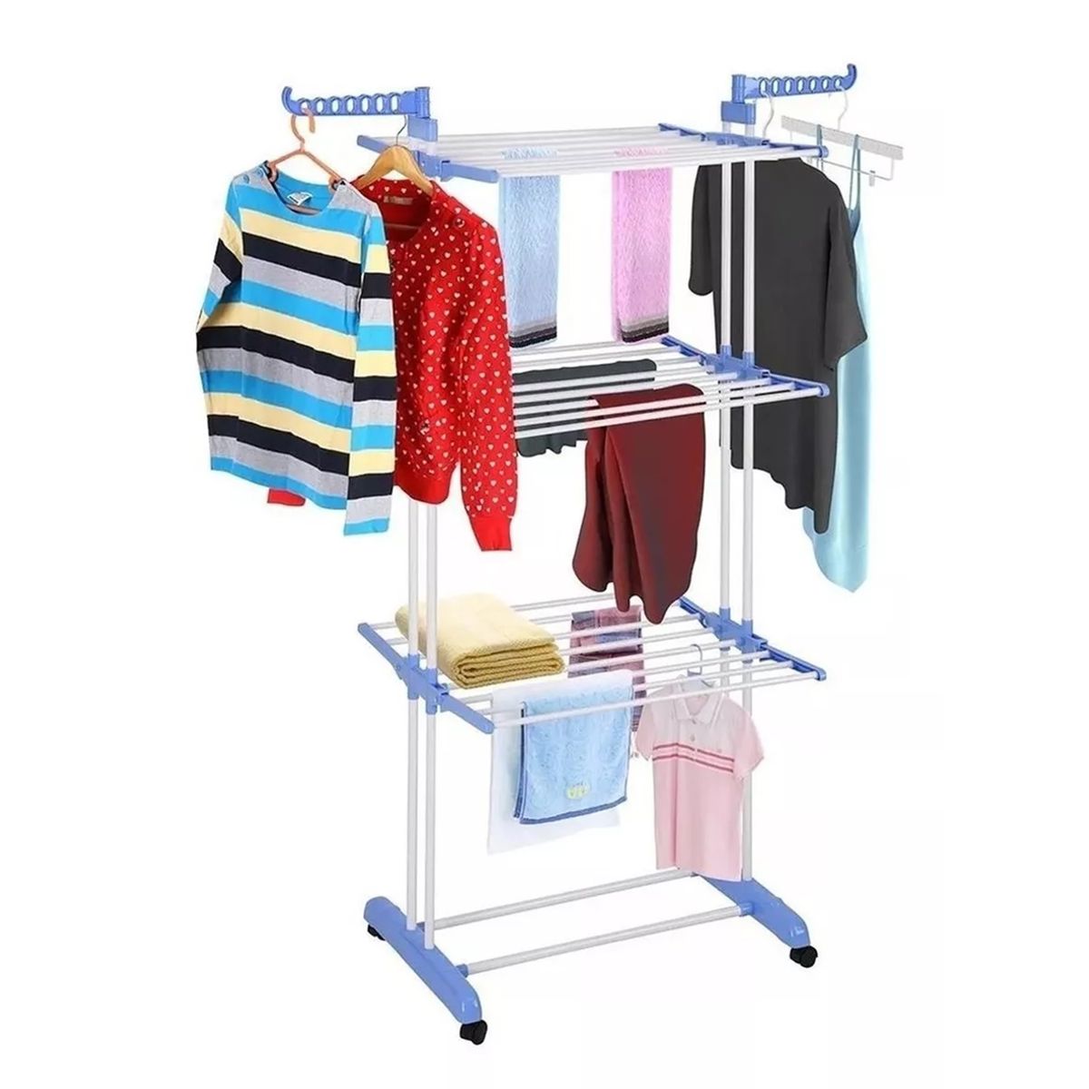 GENERICO - Tendedero Ropa Perchero Plegable Colgador 3 Niveles