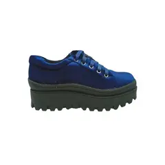 HERIEL - Zapatilla Azul Terciopelo Plataforma