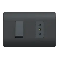 SCHNEIDER - Interruptor 912 + Enchufe 2p+T 10a 250v Genesis Black Mwd69936