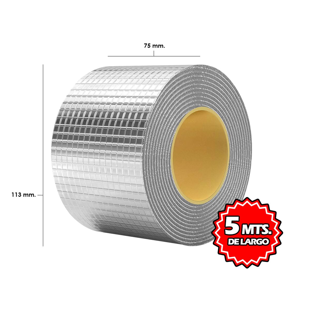 GENERICO - Cinta Tapagotera Impermeable de Butilo 75mm Ancho x 5 mts Largo - TGO