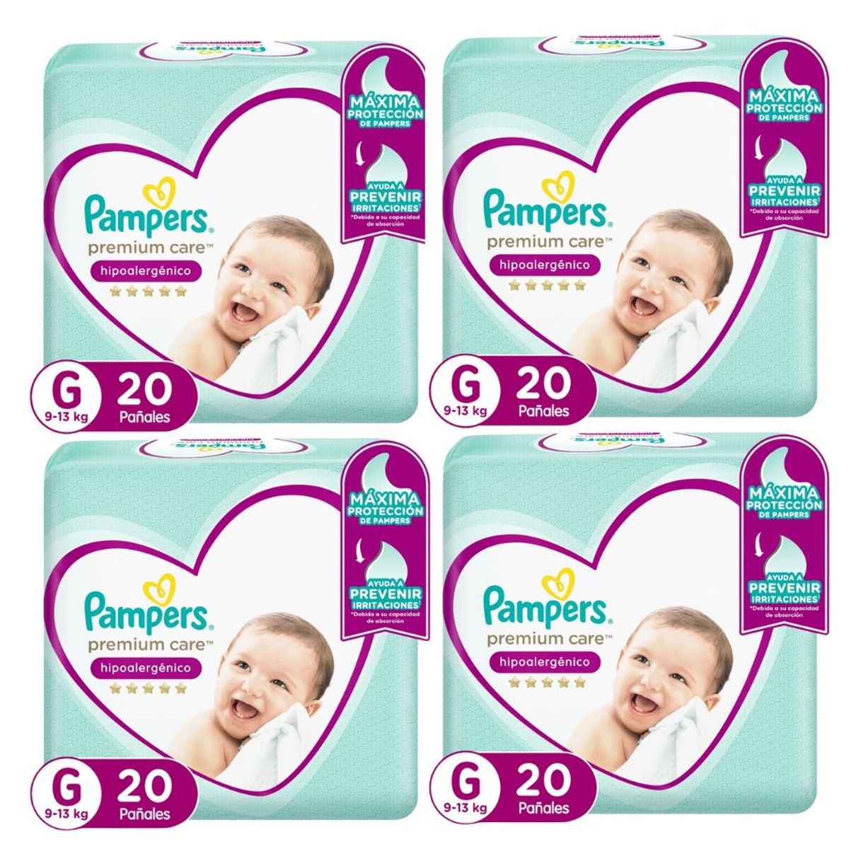 PAMPERS - Pañal Pampers Premium Care X4 G 20 (80 Pañales)
