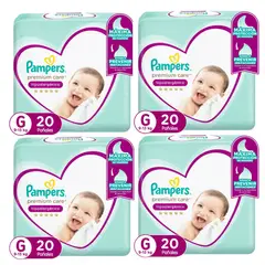 PAMPERS - Pañal Premium Care X4 G 20 (80 Pañales)