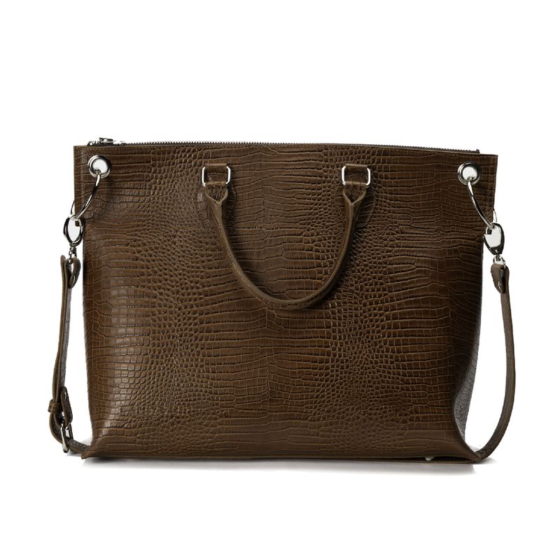 LANDAZURI - Bolso de Diseñador Café Caimán Landazuri