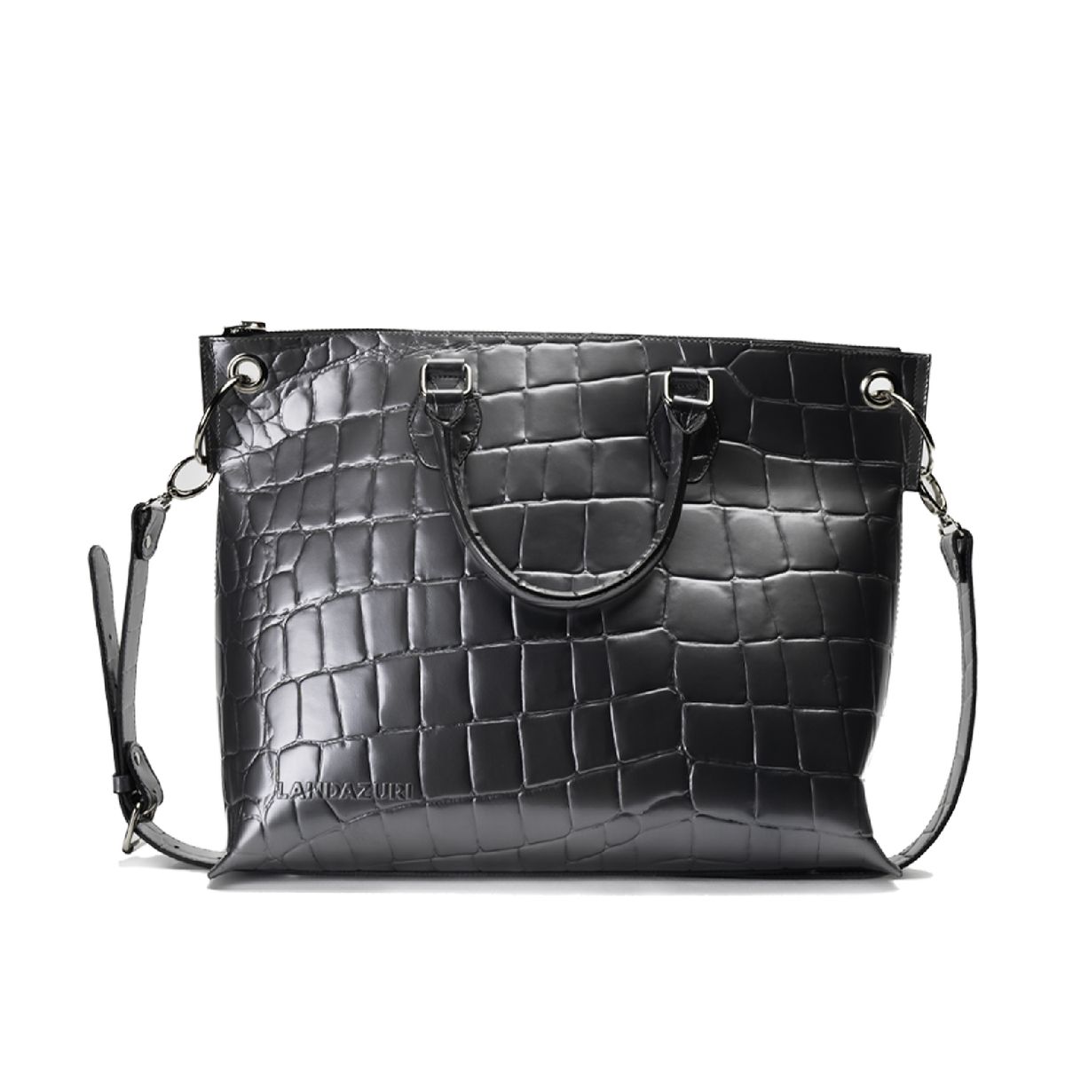 LANDAZURI - Bolso de Diseñador Plata Mosaico Landazuri