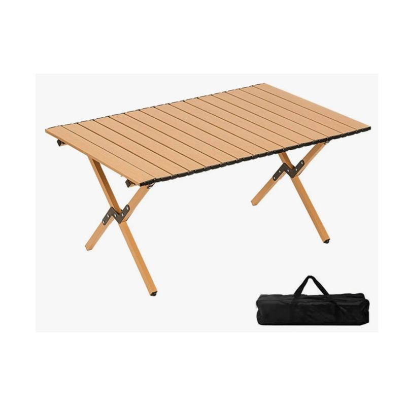 GENERICO - Mesa Multiuso Plegable Portatil Camping Viaje Metalica Cafe 12060cm