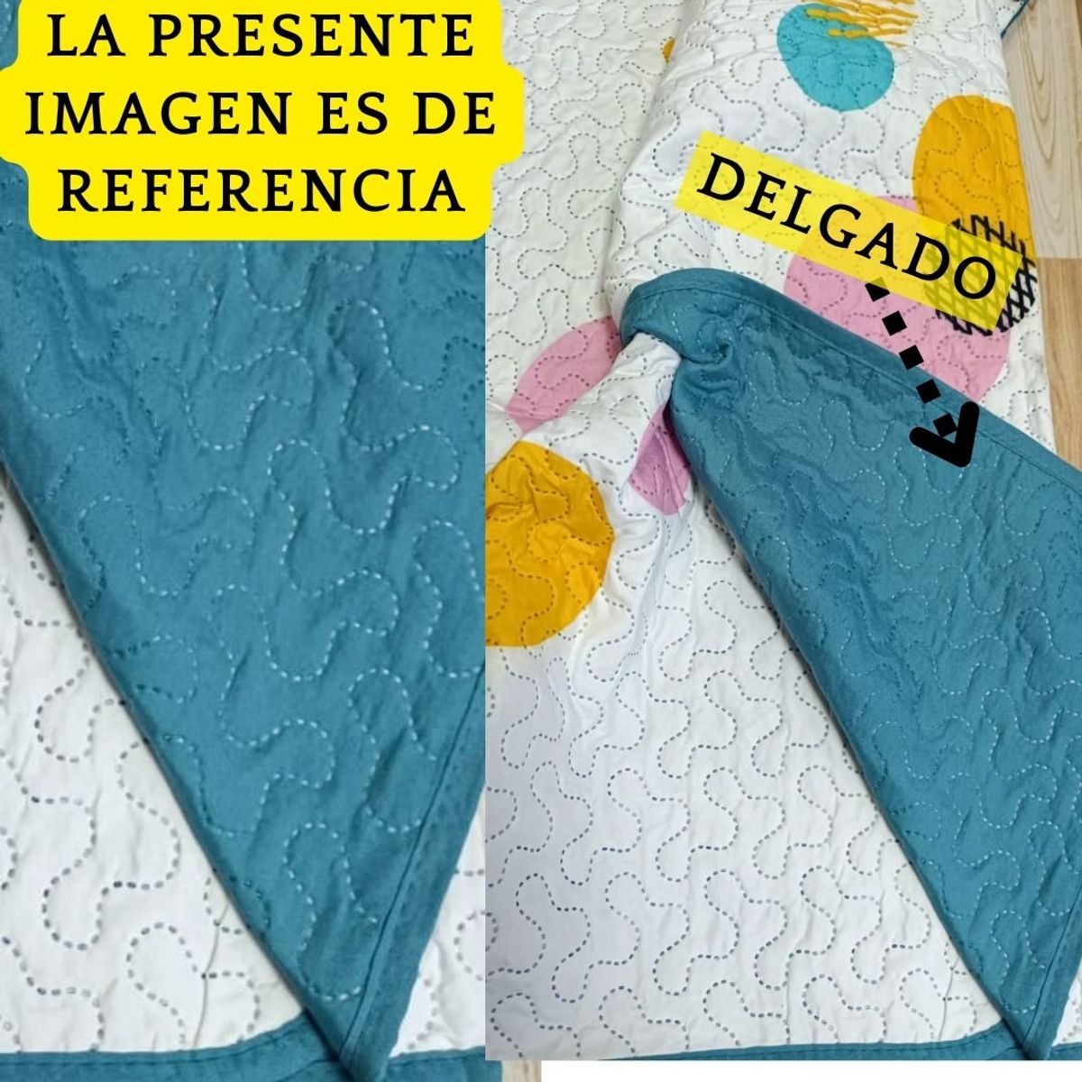 GENERICO - CUBRECAMA DE NIÑA VERANO CELESTE PERRITOS  DE 1.5 PLAZAS TF