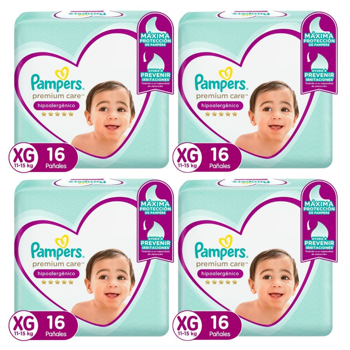 PAMPERS - Pañal Pampers Premium Care X4 XG 16 (64 Pañales)