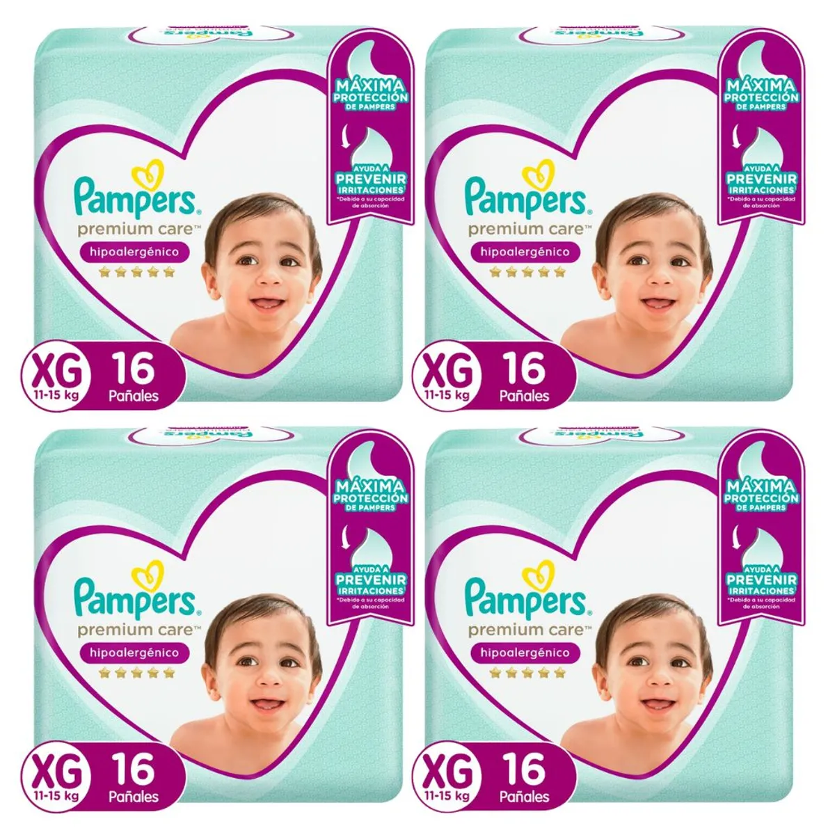 PAMPERS - Pañal Pampers Premium Care X4 XG 16 (64 Pañales)